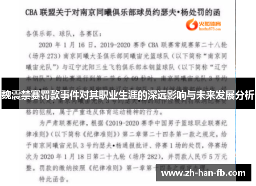 魏震禁赛罚款事件对其职业生涯的深远影响与未来发展分析